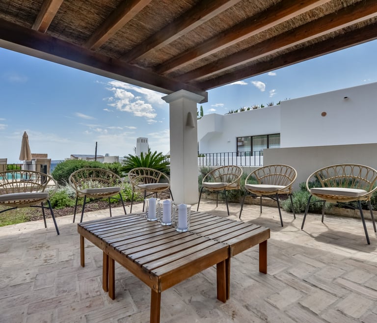 Villa à louer à El Portet de Moraira, SAN VICENTE, 50 mts de l'eau et piscine privée. à Moraira - Terrasse