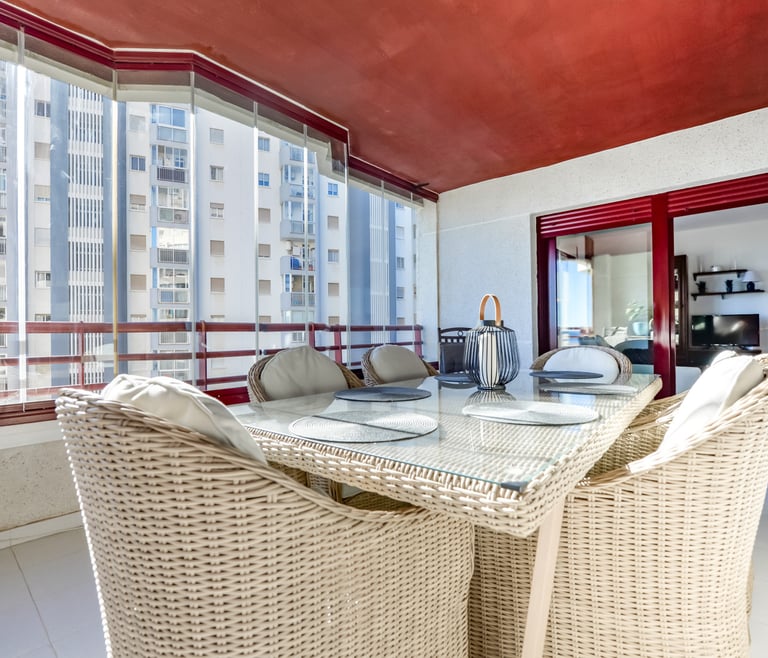 TOPACIO IV,apartamentos Topacio Calpe en la playa Levante. en Calpe - Terraza