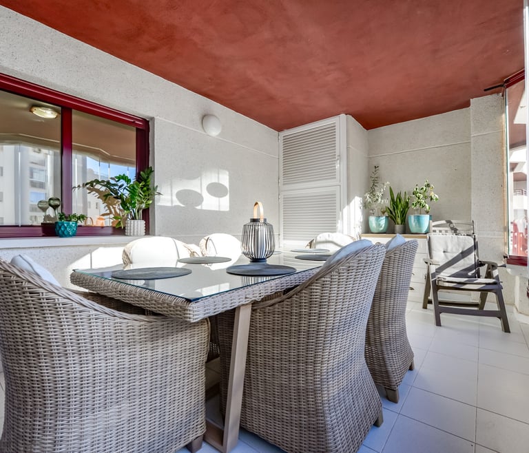 TOPACIO IV,apartamentos Topacio Calpe en la playa Levante. en Calpe - Terraza