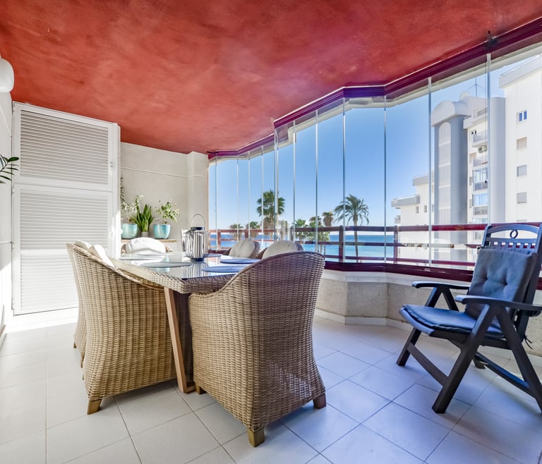 TOPACIO IV,apartamentos Topacio Calpe en la playa Levante. en Calpe - Terraza