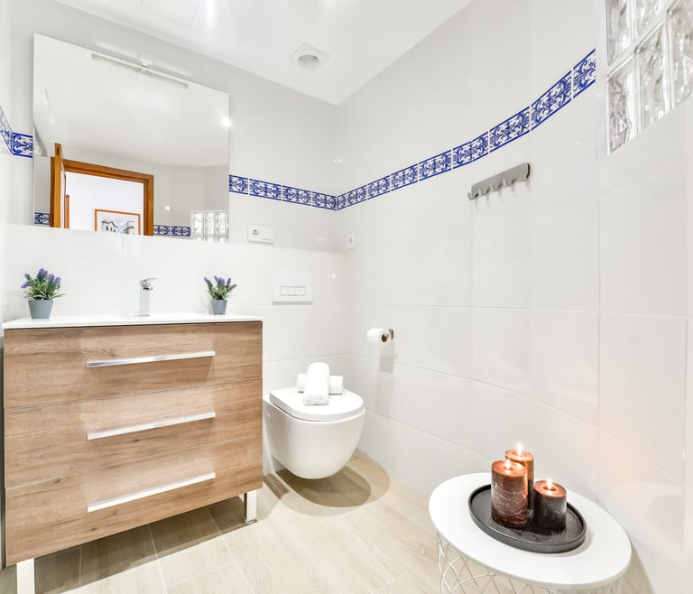 THOMAS, Bungalow para 6 personas con piscina,wifi gratis en Benissa - Baño