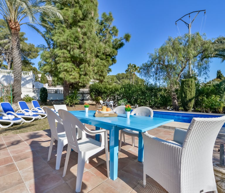 Alquiler de villa en Moraira BENIALI para 6 pax con  piscina privada. en Moraira - Terraza