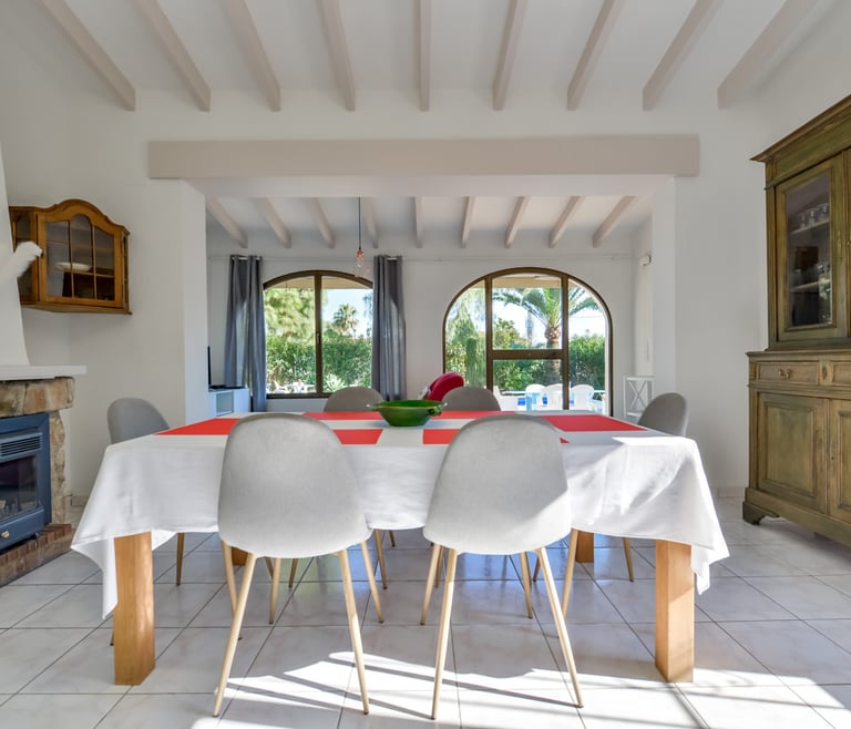 Alquiler de villa en Moraira BENIALI para 6 pax con  piscina privada. en Moraira - Comedor