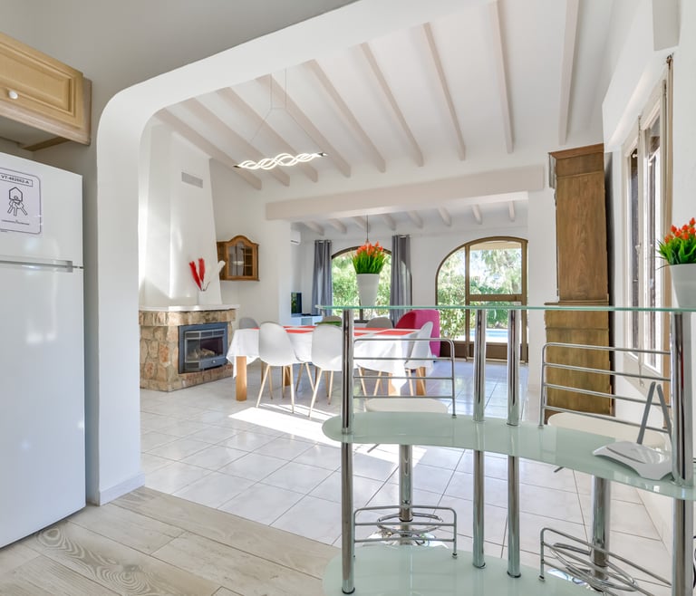 Alquiler de villa en Moraira BENIALI para 6 pax con  piscina privada. en Moraira - Comedor