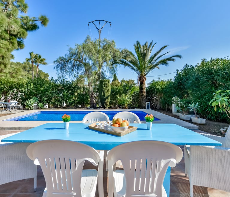 Alquiler de villa en Moraira BENIALI para 6 pax con  piscina privada. en Moraira - Terraza