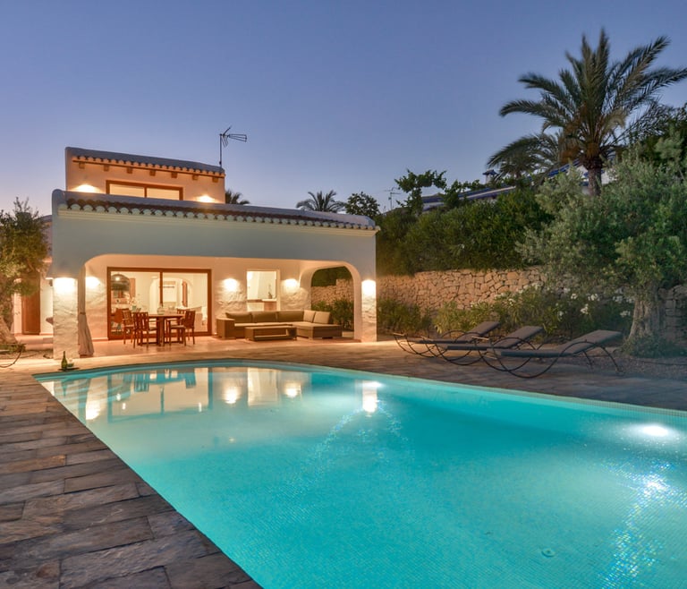 Alquiler de villa en Moraira, LA ROCALLA en Moraira - Piscina