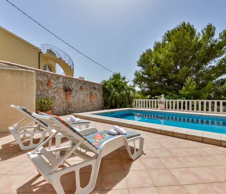 Alquiler de villa en Benissa MIRASOL, para 4 pax con piscina privada,  en Benissa - Terraza
