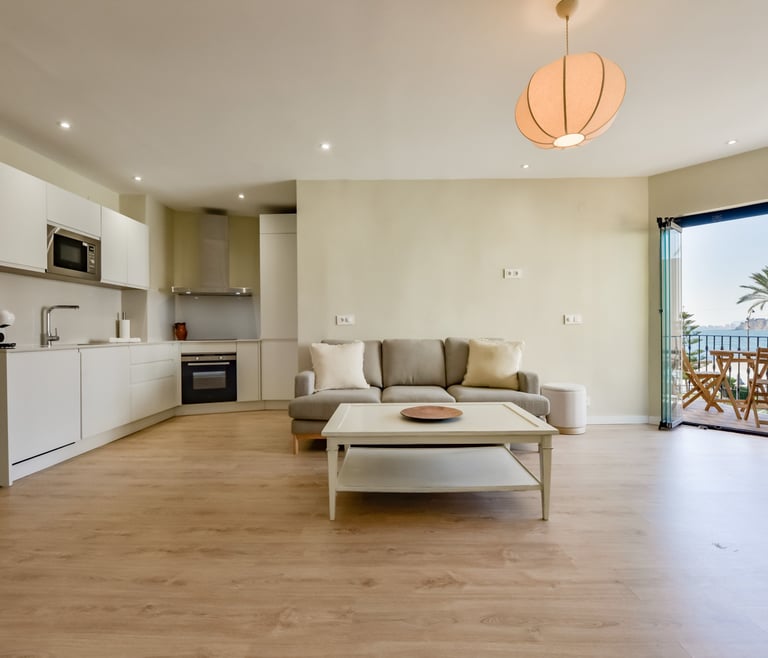 Alquiler de apartamento en Moraira, Castell en Moraira - Salón