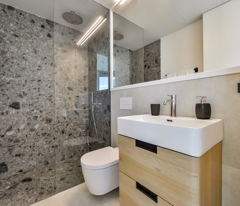 Vakantiewoning te huur bij de zee in Calpe, EVOLUTION en Calpe - Badkamer