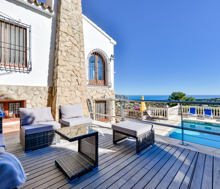 Alquiler de villa en Moraira, MIMOSA en Moraira - Terraza